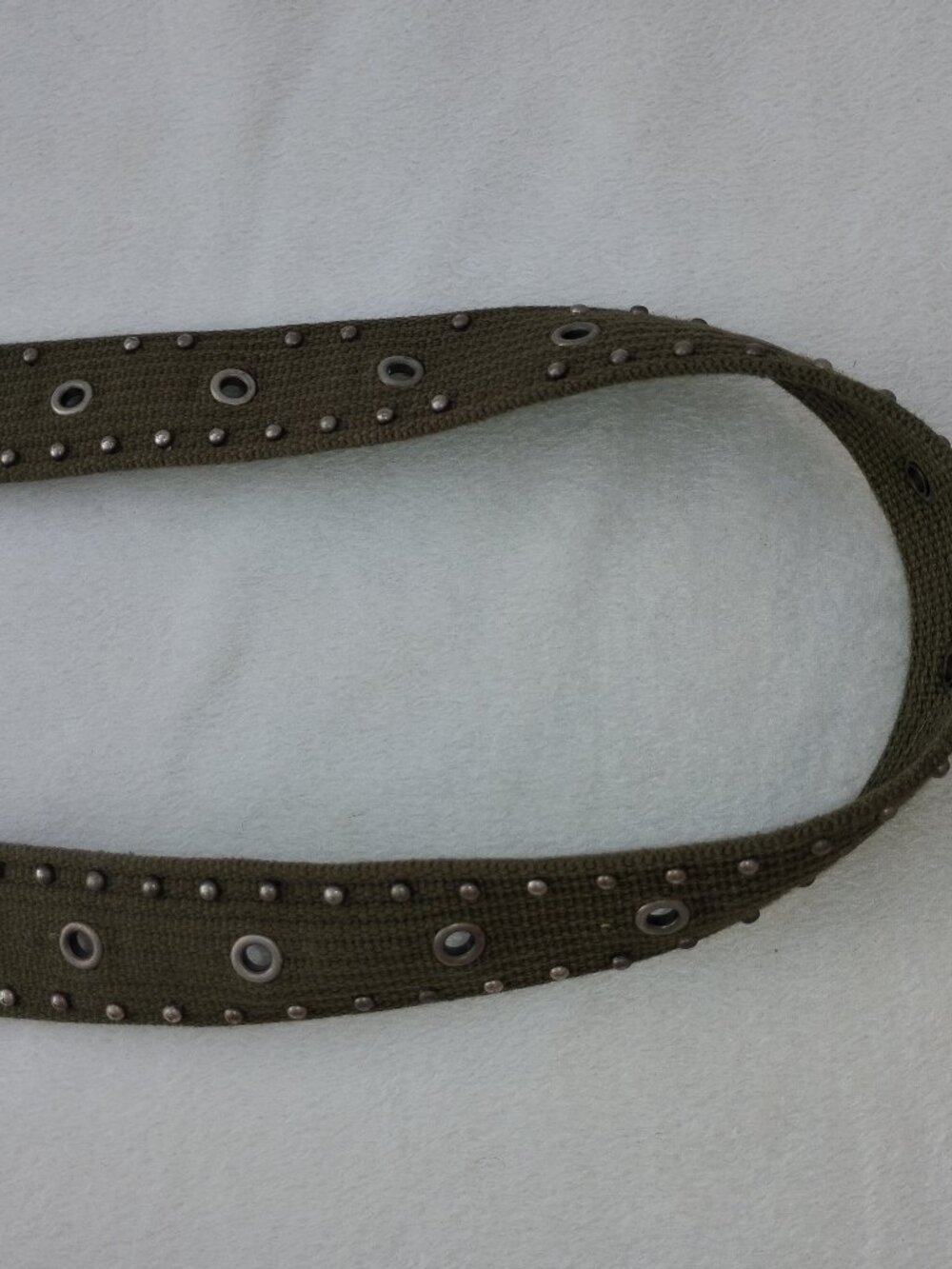 2 Lot Women's S Belts Olive Drab Studded & Bone Faux Turquoise Belt accessory - Picture 14 of 16